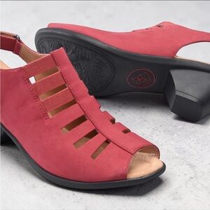 Comfortiva Red Open-Toe Slingback Sandals